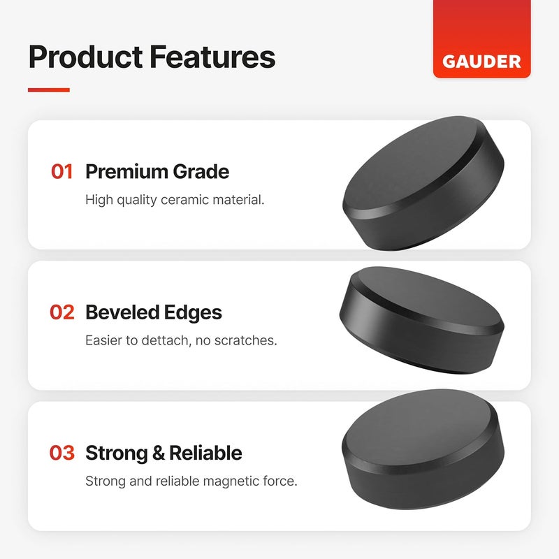 GAUDER Magnets for Whiteboard, Fridge & Bulletin Board - Strong Round Magnetic Discs - Black Magnets for Crafts (200 Pieces - 0.5" x 0.2") - Image 4